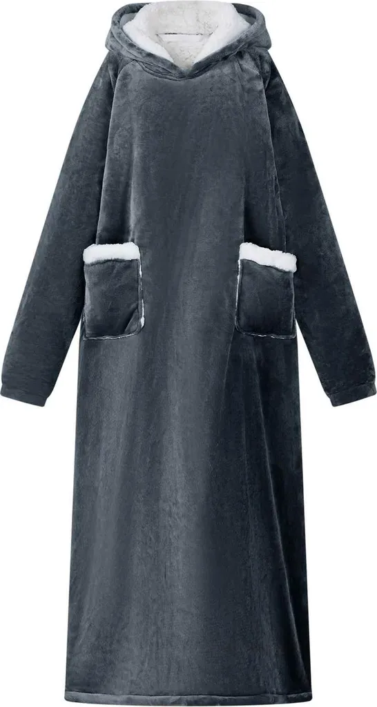 Hoodie couverture bleu marine L en fleece et flanelle douce