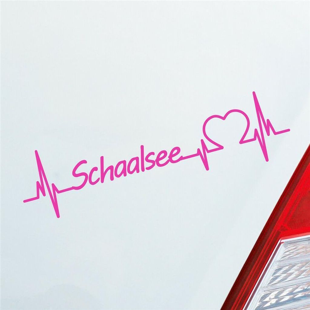 Auto Aufkleber Schaalsee Herz Puls See Sea Liebe Love 19x5 cm Pink Sticker Heckscheibenaufkleber