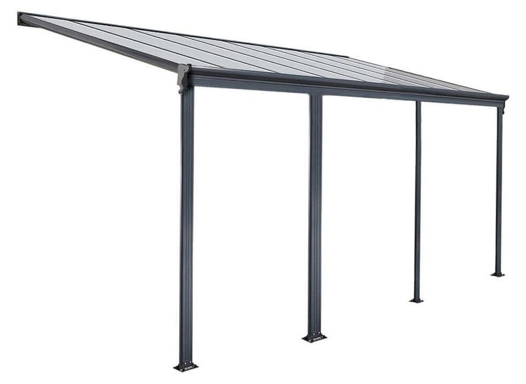 Terrassenüberdachung 618 x 303 x 226 / 278 cm (Grau) Produktbild 
