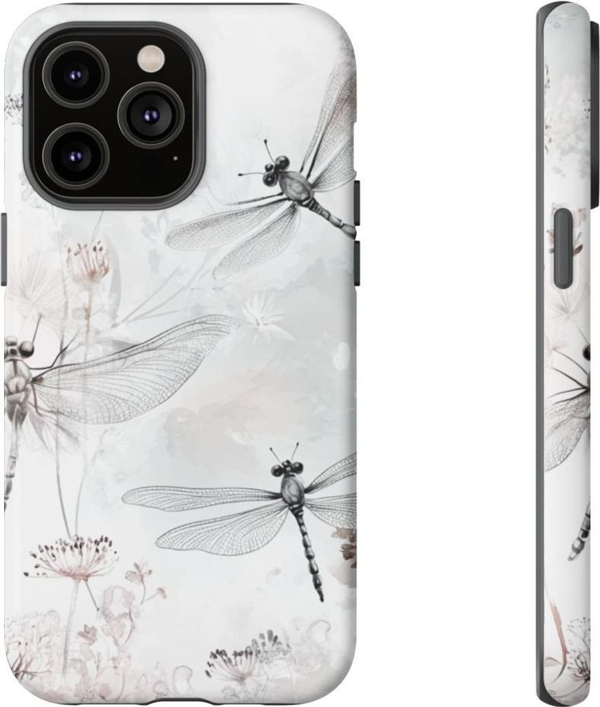 Zarte Libellen und florales Aquarell – Hülle Kompatibel mit iPhone 14 Pro Max
