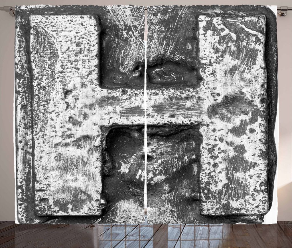 ABAKUHAUS Buchstabe H Rustikaler Vorhang, Viktorianisches gotisches Retro, Wohnzimmer Universalband Gardinen mit Schlaufen und Haken, 280 x 225 cm,...