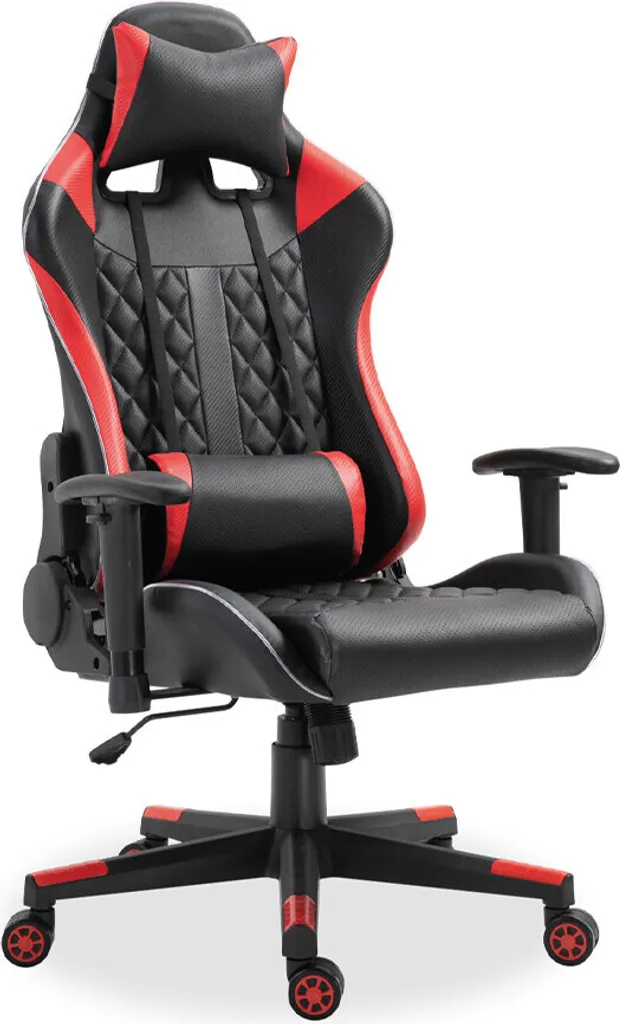 Fauteuil de Bureau Gaming Stozy Abel Rouge et Noir avec Dossier Inclinable