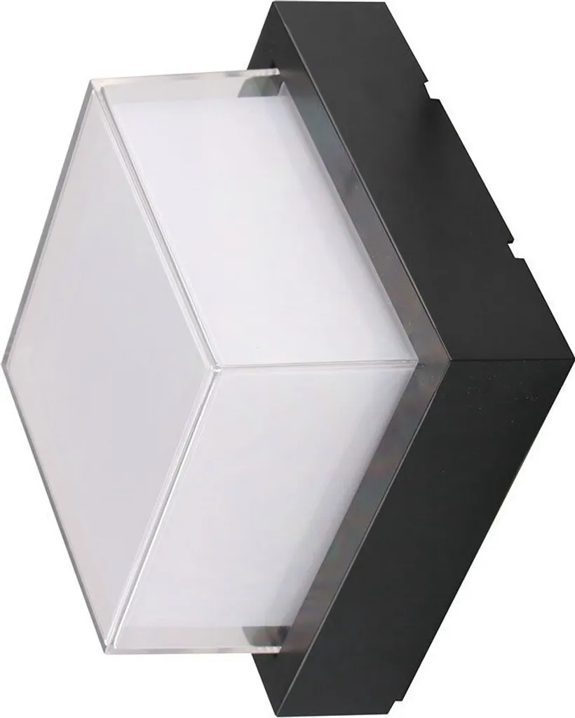V-TAC Luminaire LED 12W IP65 Noir Carré VT-828 4000K 1280lm Éclairage Extérieur