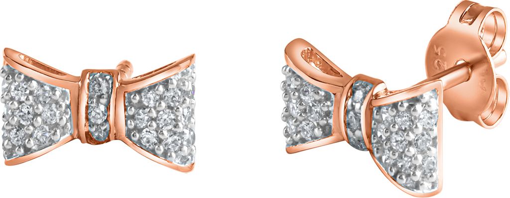 V Ohrstecker 925/- Sterling Silber 0,5cm rot Zirkonia weiß 274220240