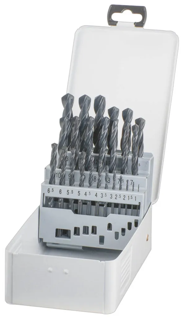 Coffret de forets métaux 25 pièces cylindriques de 1 à 13 mm - 422544