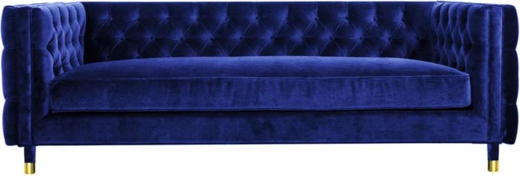 Blaue Sofa Chesterfield Big 4 sitzer Neu Textil Stoff Couchen Möbel 230cm Neu