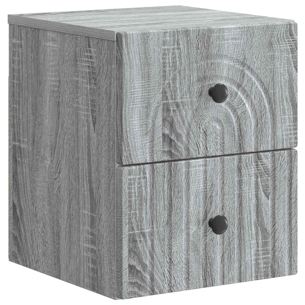 Maison Exclusive - Wandmontierter Nachttisch Graues Sonoma 33 x 34,5 x 40 cm