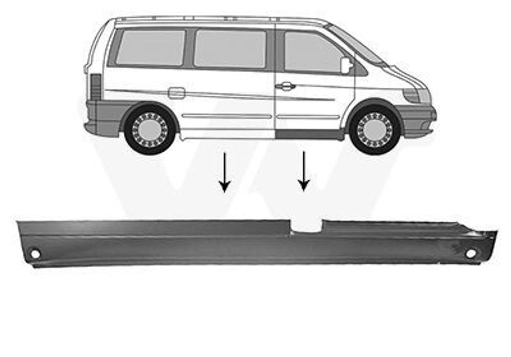 VAN WEZEL 3078102 Schweller Reparaturblech Einstiegblech Rechts passend für MERCEDES-BENZ VITO Bus (638) V-Klasse (W638/2) VITO Kasten (638)