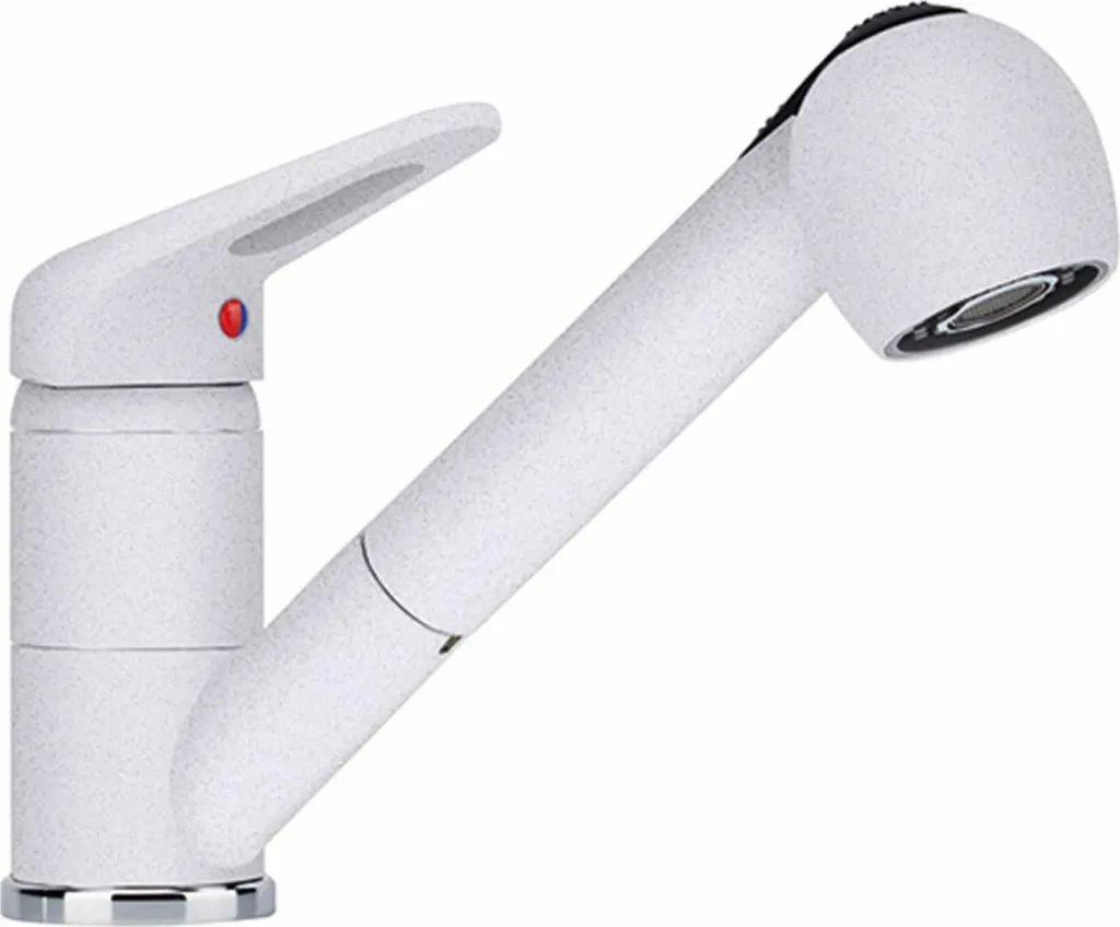 Franke Batérie - Páková drezová batéria FC 9547.094, s výsuvnou spŕškou, biela-ľad 115.0470.669