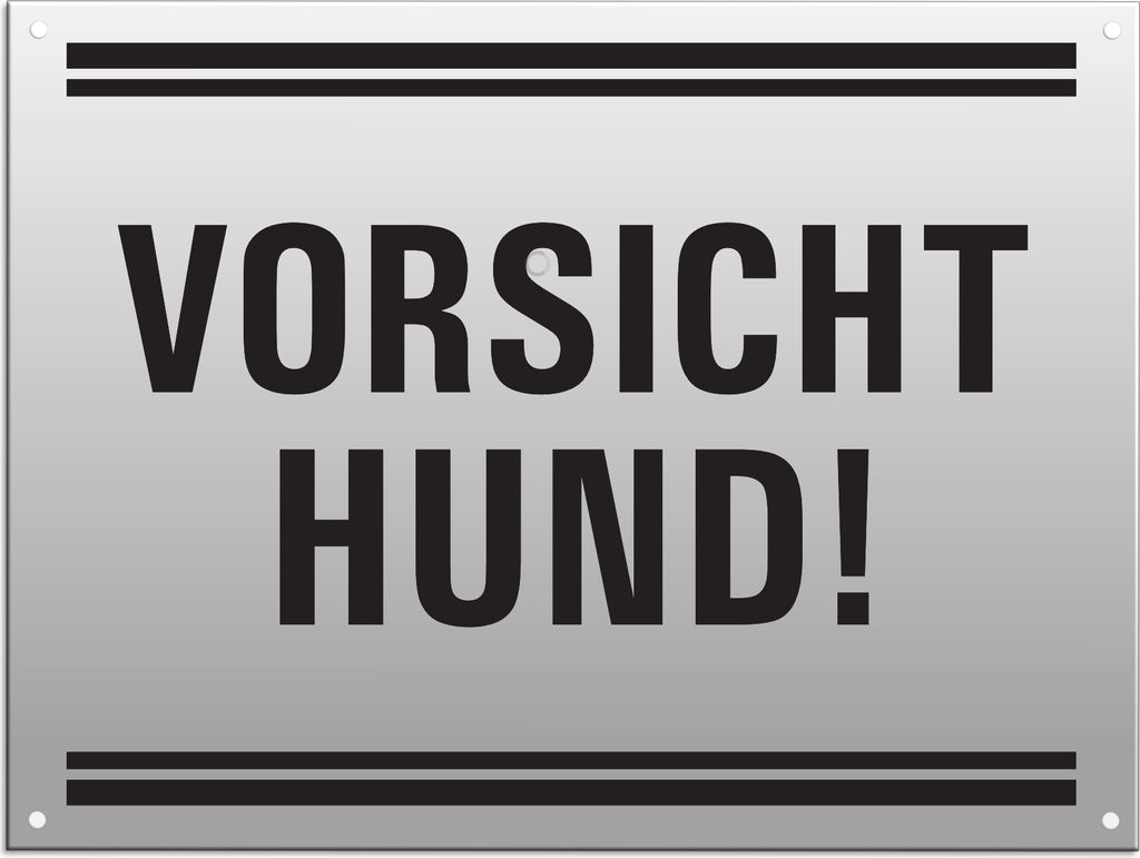 Warnschild - Vorsicht Hund | 200 x 150 mm gelocht Aluminium Produktbild 