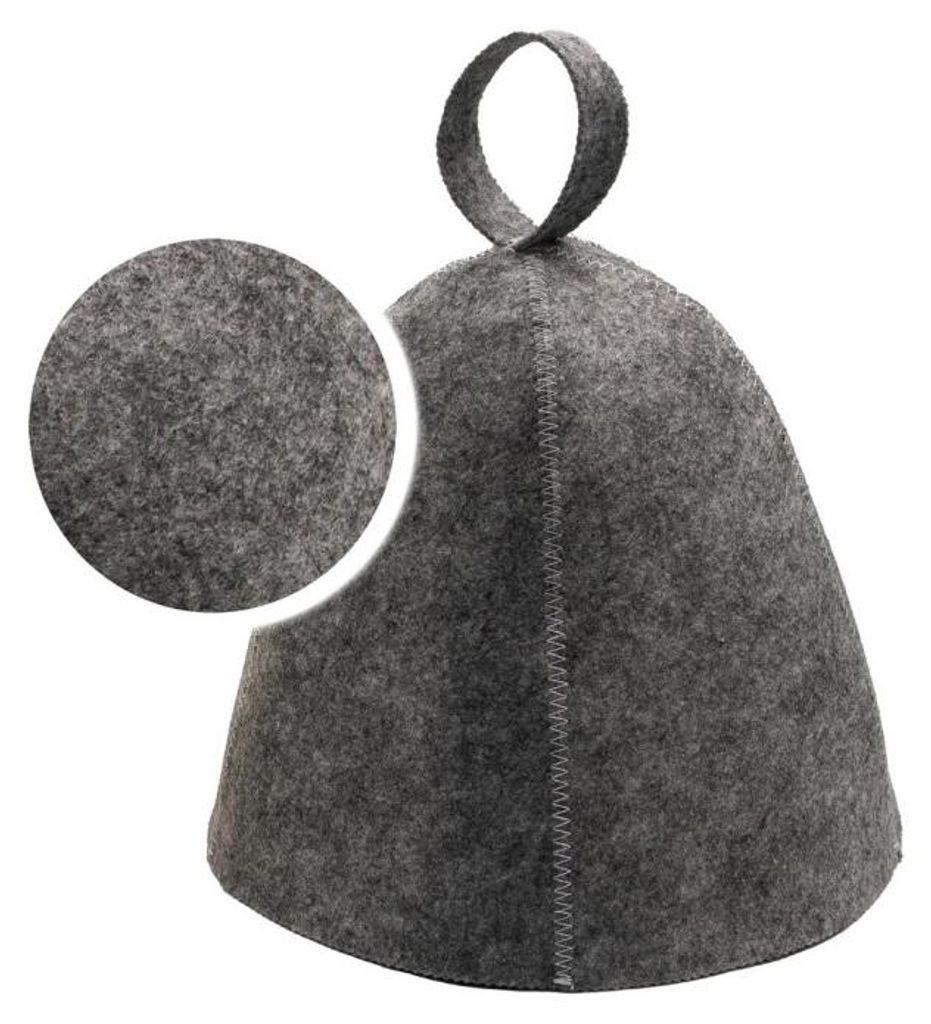 Saunazubehör - Saunahat - Universal - Grau - Filzhaube