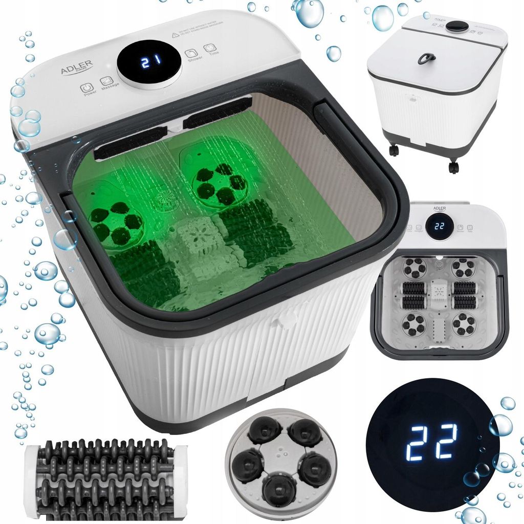 MASAŻER DO STÓP WODNY Hydromasażer PODGRZEWANIE Timer Rolki Zdjęcie produktu 