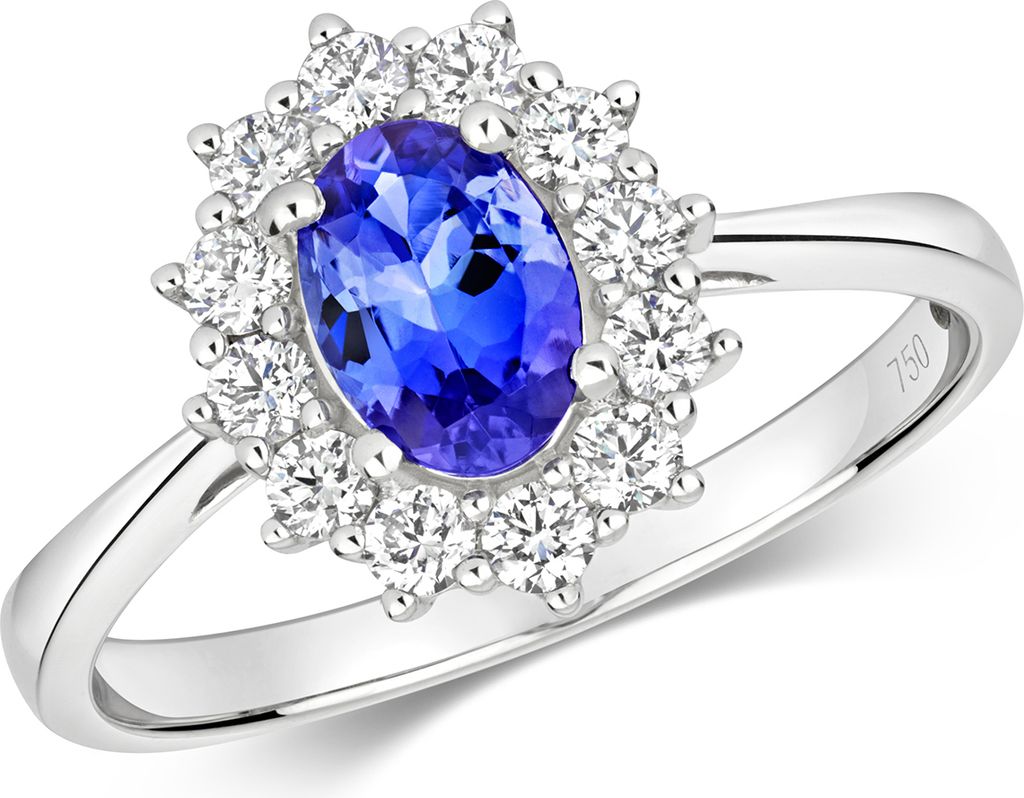 Stylischer 18 Karat (750) Weißgold Cluster Diamant Produktbild 