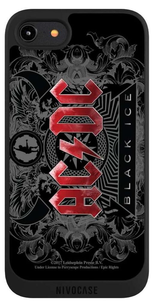 NIVOCASE Handyhülle für Apple iPhone 7 Hülle NIVOpure Case Schwarz ACDC Black Ice Fanartikel