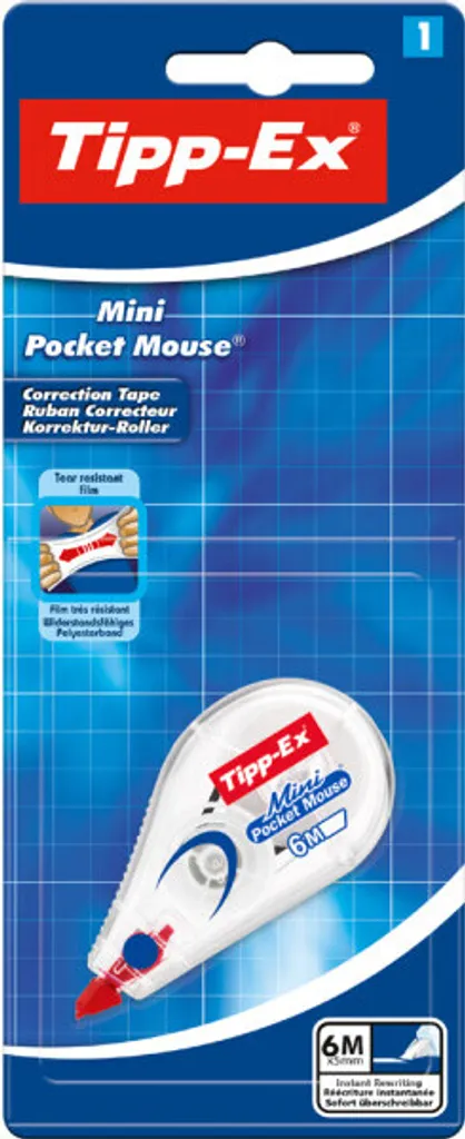 Tipp-Ex Mini Pocket Mouse Correcteur sans Temps de Séchage Ruban de 6m