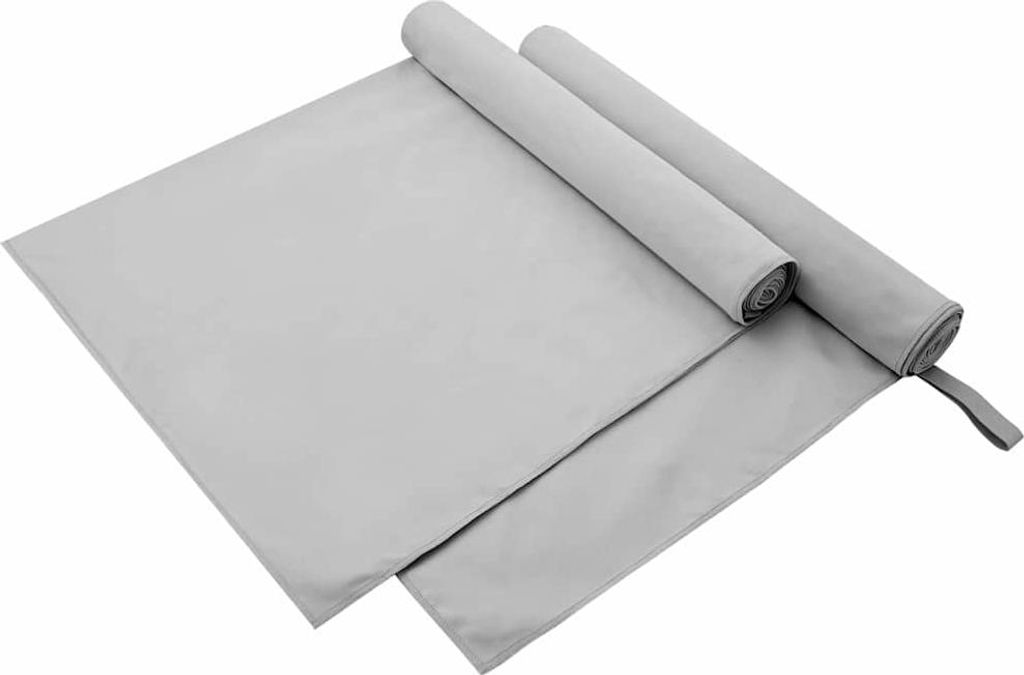 "Schlussverkauf" Sporthandtücher 2 Stück - moderne-desgin - Grau 180x90 cm Polyester und Polyamid C15872