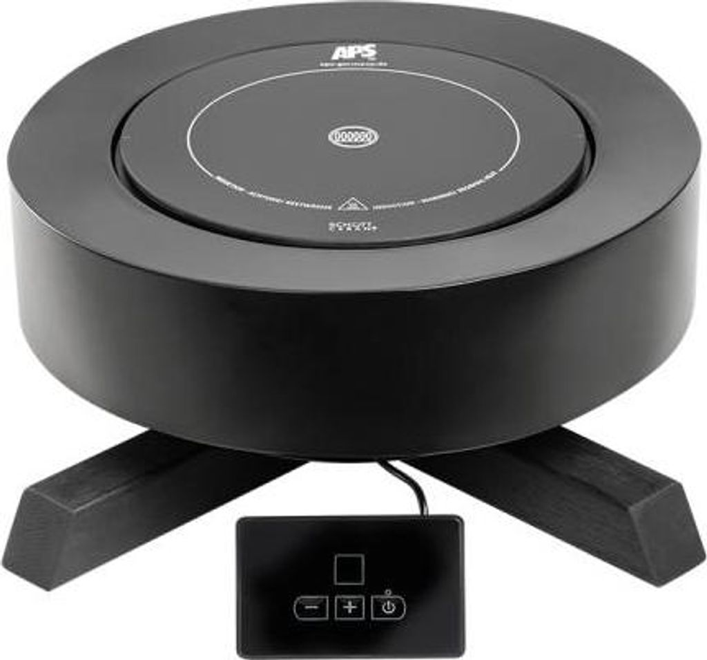 APS 12250 Induktionsstation BONFIRE , 2-tlg. Set, Induktionskochplatte, Metallständer mit Eichenholz, Ø 46,5 cm, Höhe 16 cm, Kochplatte Ø 24 cm...