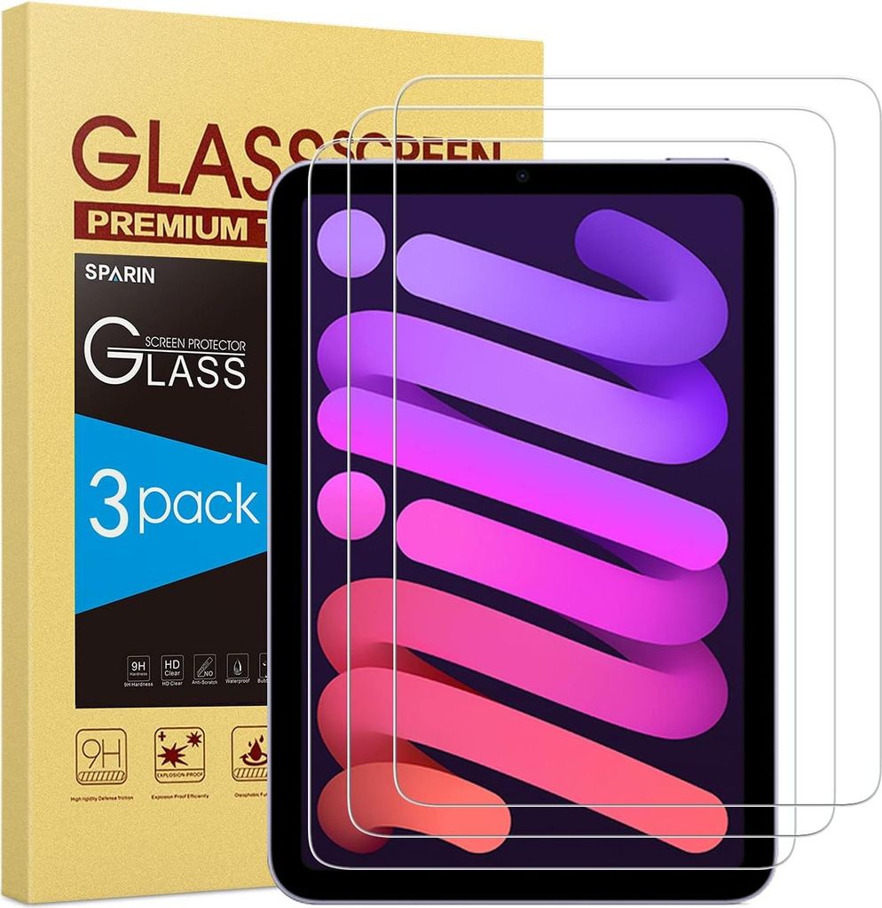 3x gehärtetes Glas für Apple iPad Mini 6-Gen 2021 8,3" A2567/A2568/A2569