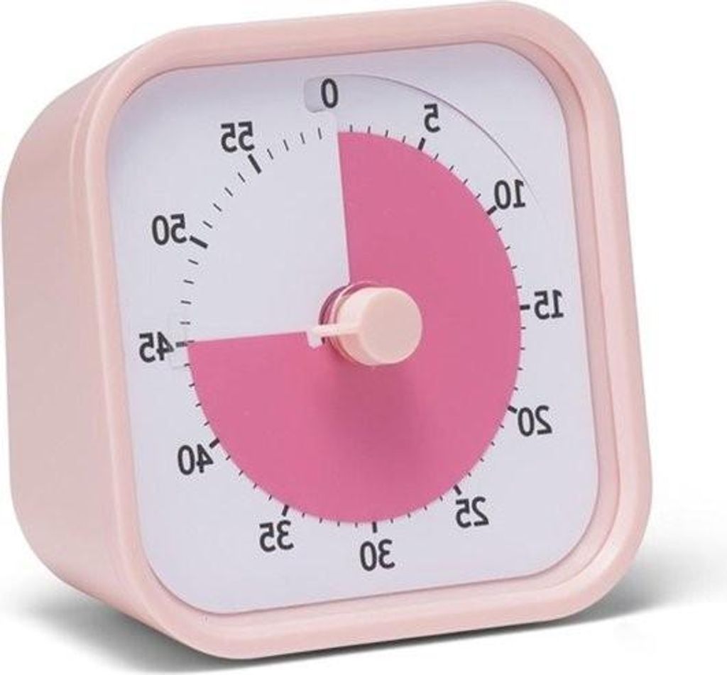 60-Minuten-Countdown-Timer – Lernhilfe für Homeschooling – Pinkfarbener Timer