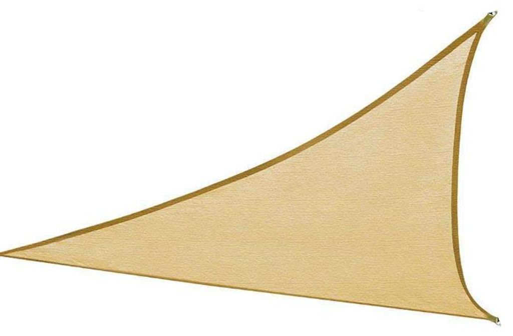 4 x 4 x 4 m dreieckiges Sonnensegel, HDPE-Sonnenschirmgewebe, UV-beständig, geeignet für den Balkon einer Gartenterrasse (beige)