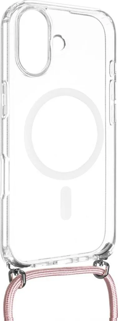 Cover iPhone 17 MagSafe Trasparente MagPure con Laccio Rosa