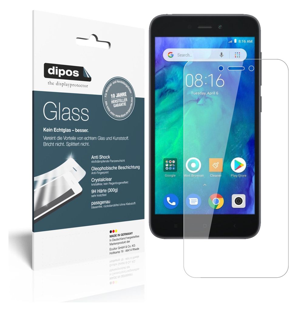 2x Schutzfolie für Xiaomi Redmi Go - Anti-Shock 9H Folie Glass Kunststoffglas
