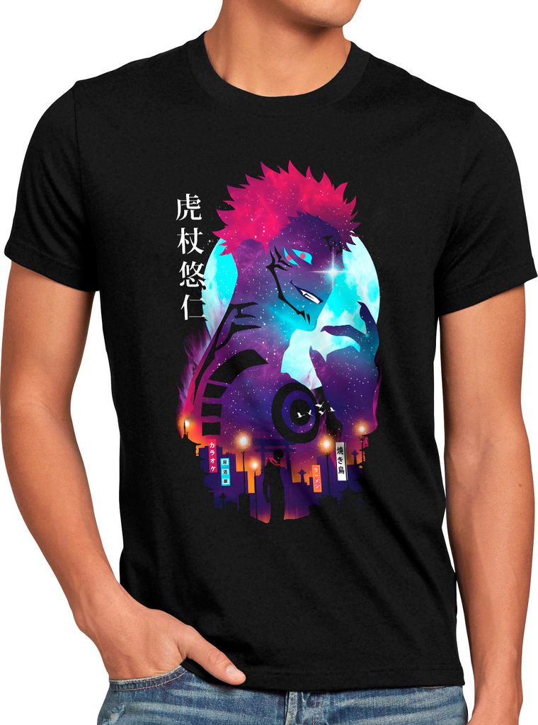 BaumwolleCloud Yuji Night Sky Herren T-Shirt anime japan manga