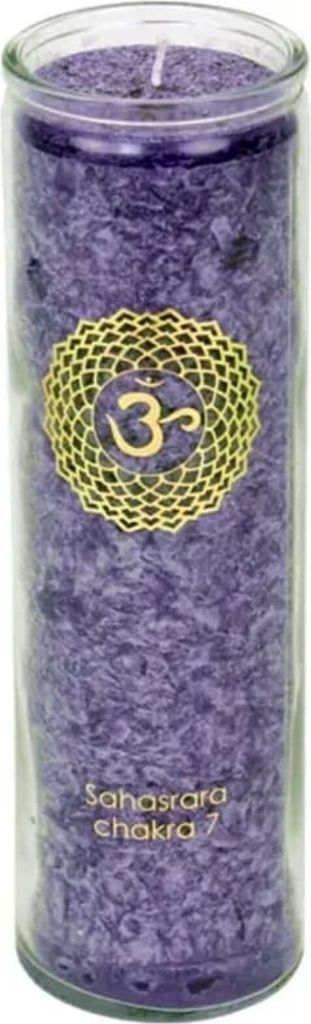 Duftkerze Stearin 7. Chakra 100 Stunden -- 21x6.5 cm