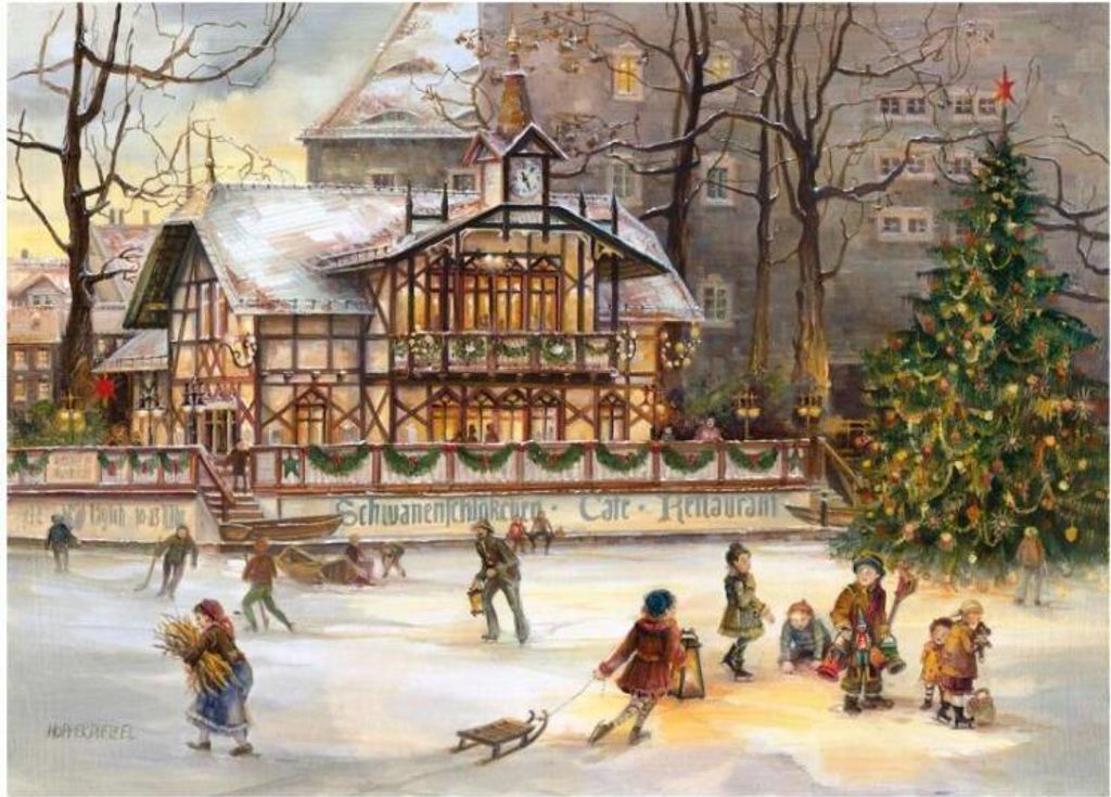 Adventskalender Schwanenschlösschen Freiberg, 38x26cm, Künstler