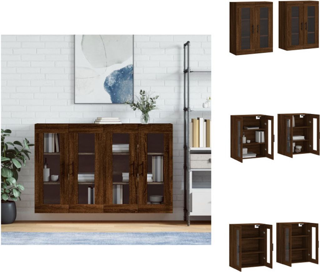 vidaXL Wandschränke 2 Stk. Braun Eichen-Optik Holzwerkstoff - Sideboards