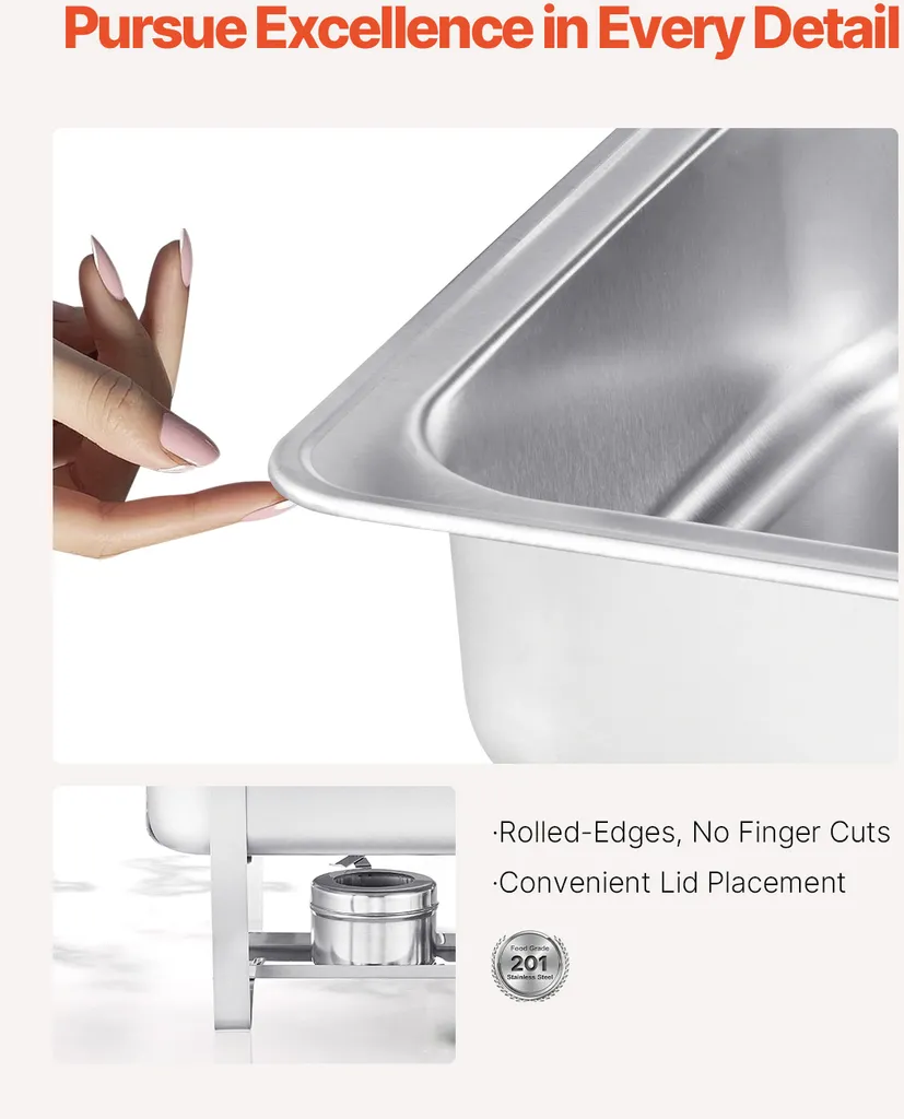 Analisi Set SucceBuy 8 Qt Chafing Dish 2 Pezzi Acciaio Inossidabile - 3