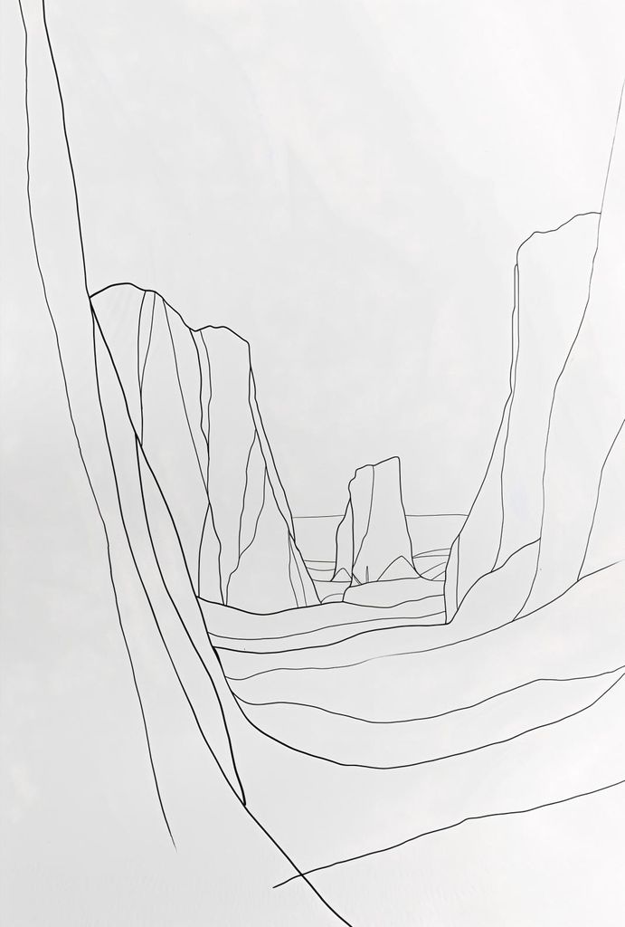 Poster 61x90,5cm Konturen in der Landschaft