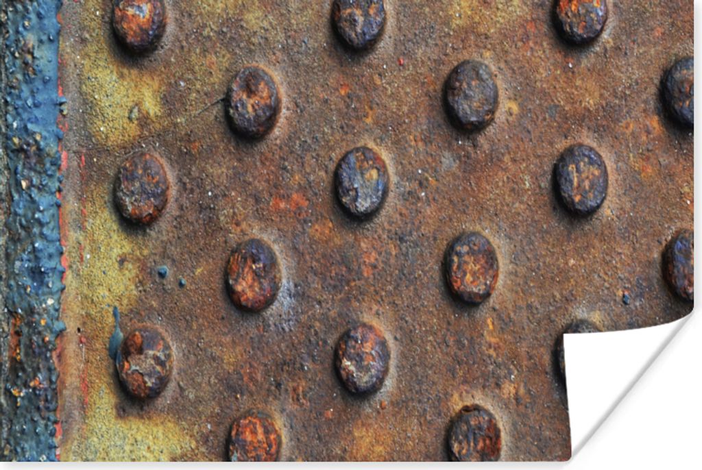 MuchoWow Poster Industriell - Diamantplatte - Rost 30x20 cm - Plakate - Print