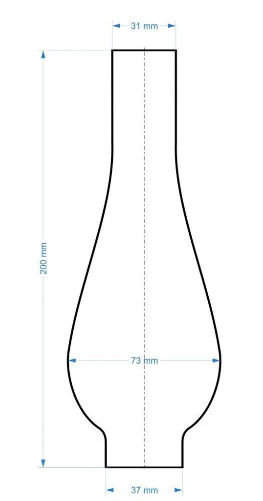 Skleněný cylindr k lampě 5" Obrázek produktu 