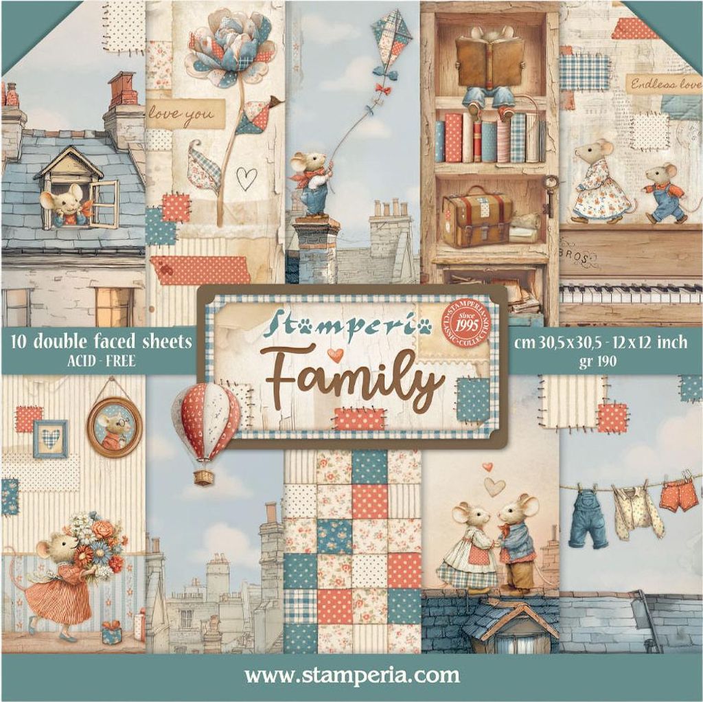 Stamperia Scrapbook Block Family 30.5x30.5 cm 190 g/qm