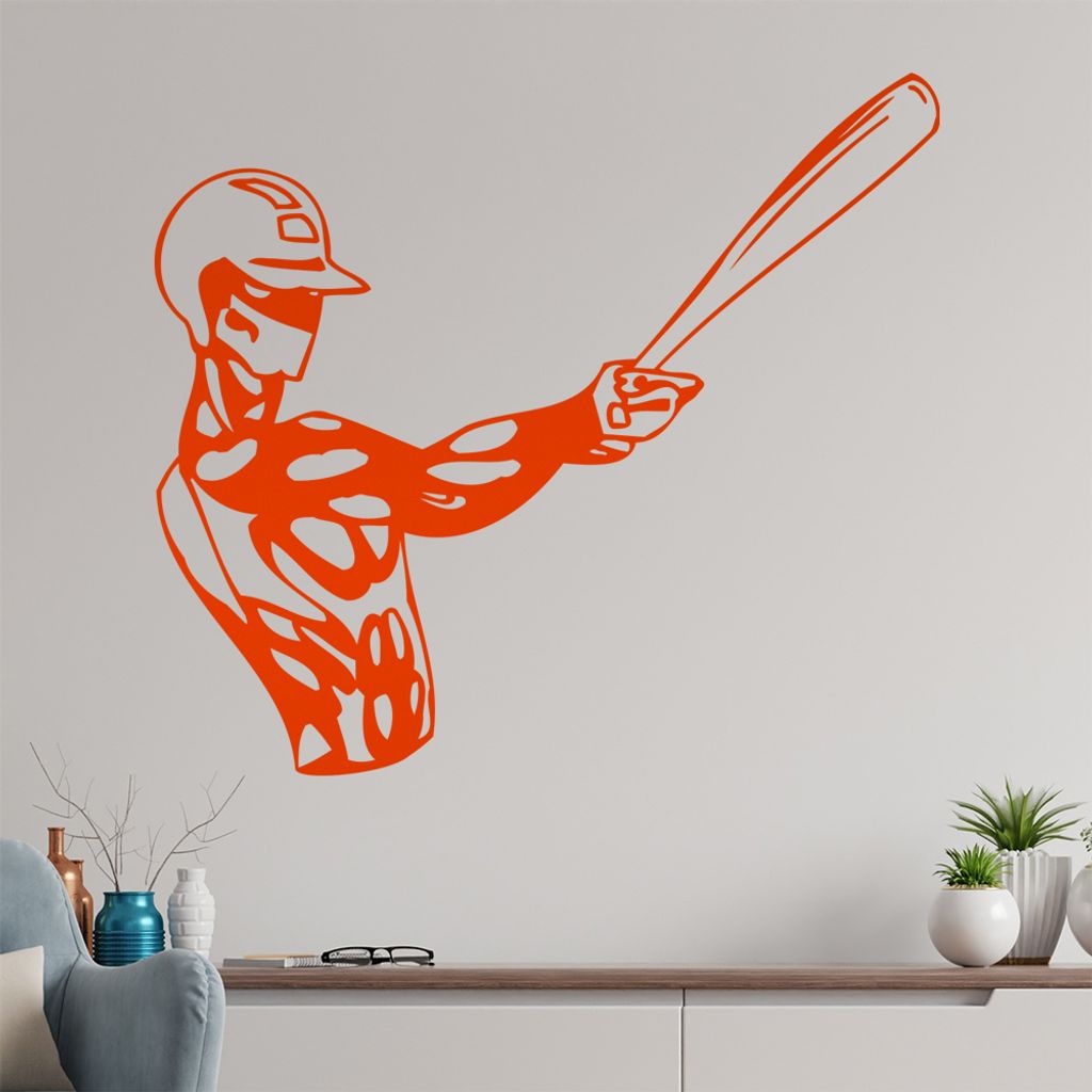 Baseball Spieler Wandtattoo in 6 Größen - Wandaufkleber Wall Sticker - Dekoration, Küche, Wohnzimmer, Schlafzimmer, Badezimmer