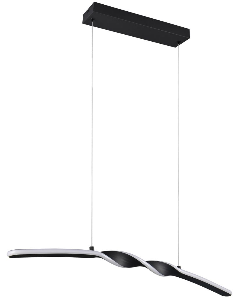 Suspension LED, métal, noir, réglable en hauteur, H 150 cm Image du produit 