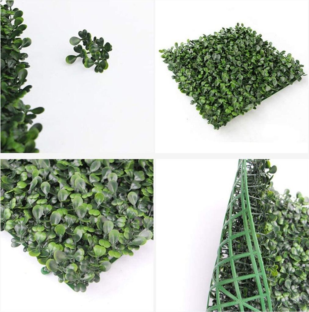 12 Graswandpaneele 50,8x50,8 Cm – Künstliche Buchsbaumhecke, UV-beständig, Für Garten & Terrasse