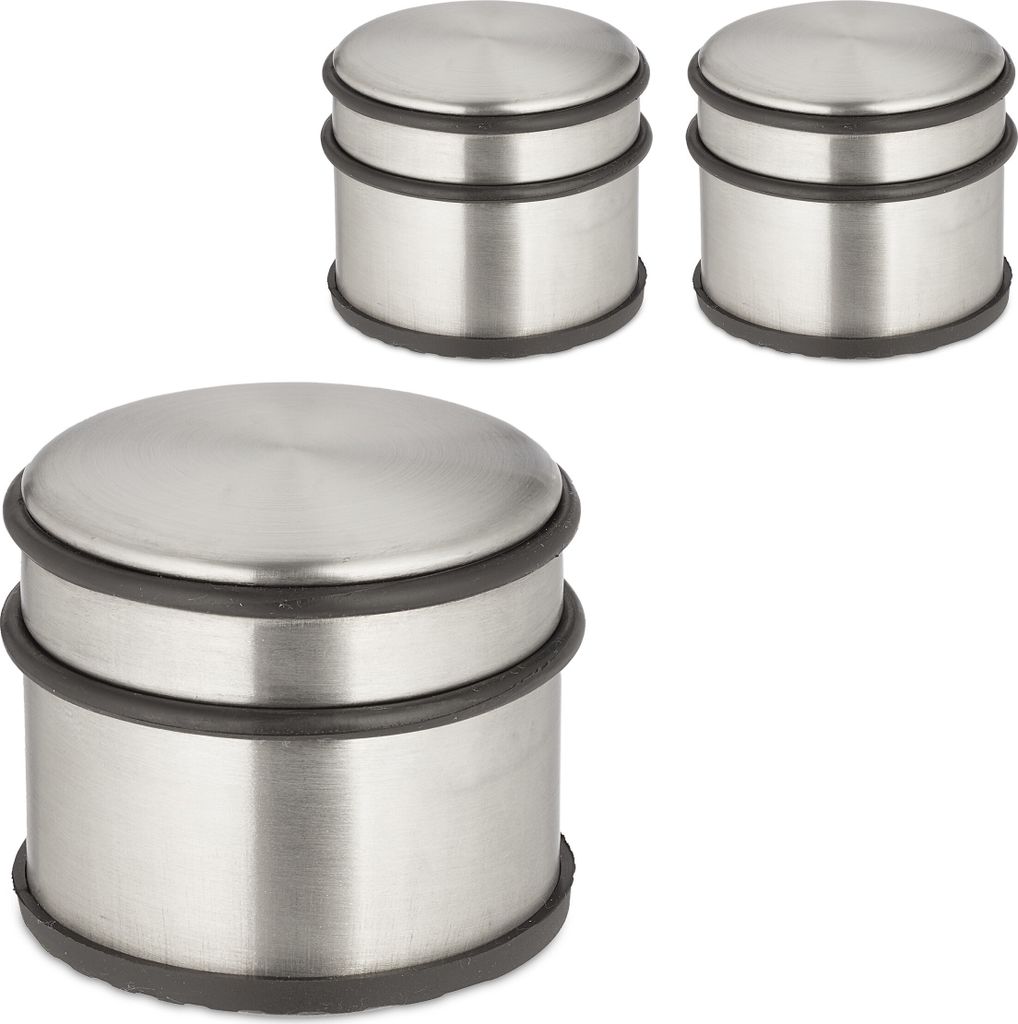 relaxdays Edelstahl Türstopper 3er Set