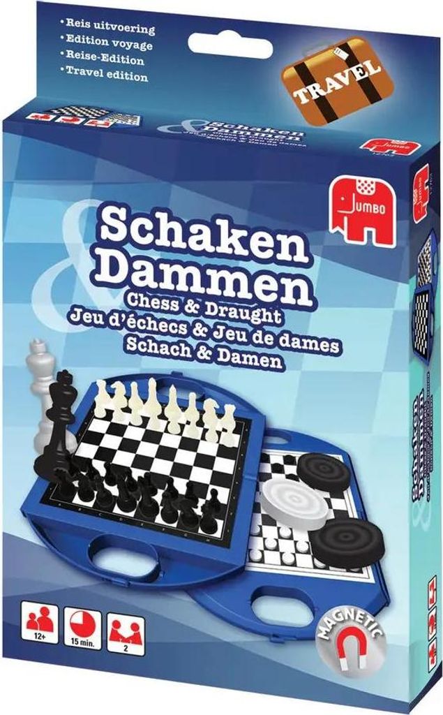 Jumbo Schach & Damespiel Reisespiel, Brettspiel, Strategie, Produktbild 