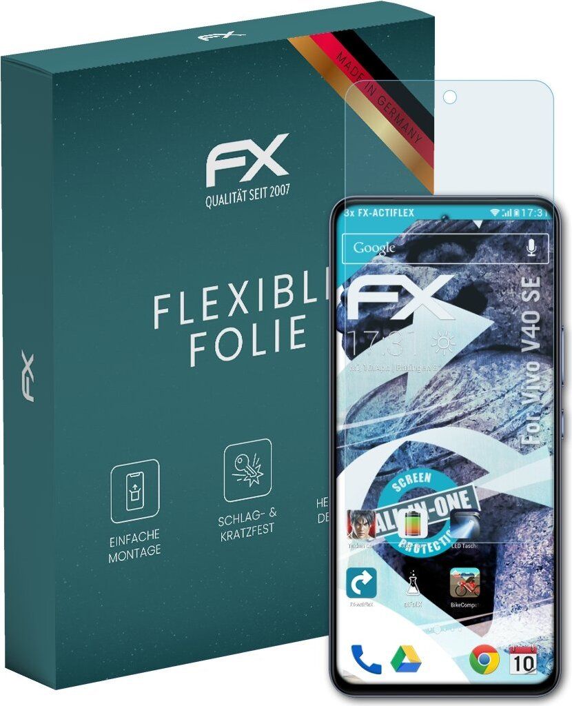 atFoliX FX-ActiFleX 3x Schutzfolie kompatibel mit Vivo V40 SE Folie