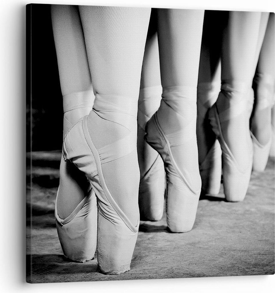 Bild auf Leinwand - Leinwandbild - Einteilig - Ballettschuhe Füße Tanz - 30x30cm - Wand Bild - Wanddeko - Wandbilder - Leinwanddruck - Bilder - W...