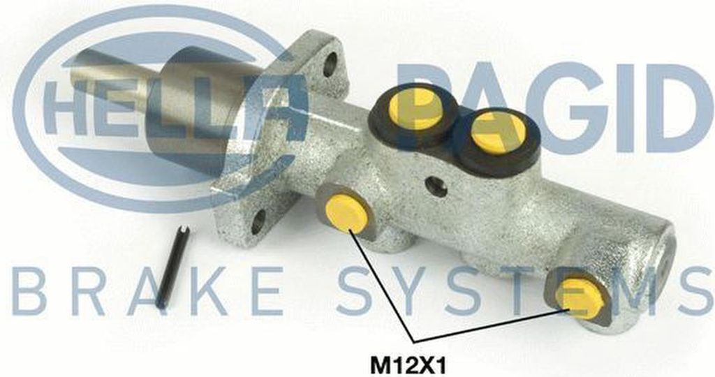 Hauptbremszylinder M12x1x2 Grauguss Ø 19 mm HELLA für u.a. SKODA FABIA