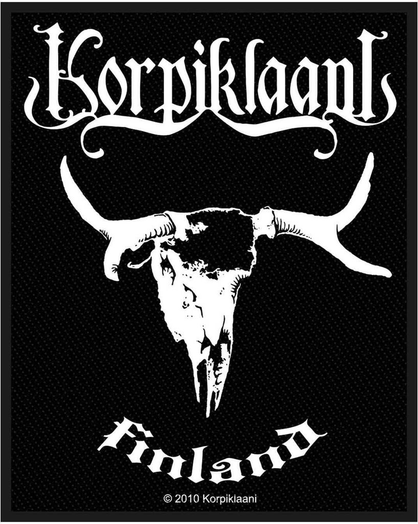 Korpiklaani - Patch "Finland" - Polyester RO6050 (Einheitsgröße) (Schwarz/Weiß)