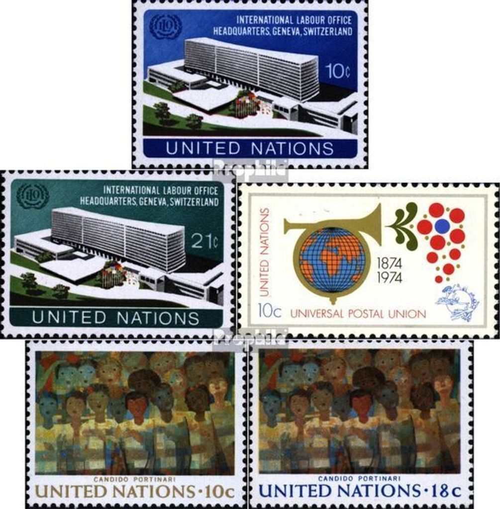 Briefmarken UNO - New York 1974 Mi 264-265,266,267-268 (kompl.Ausg.) gestempelt Sondermarken