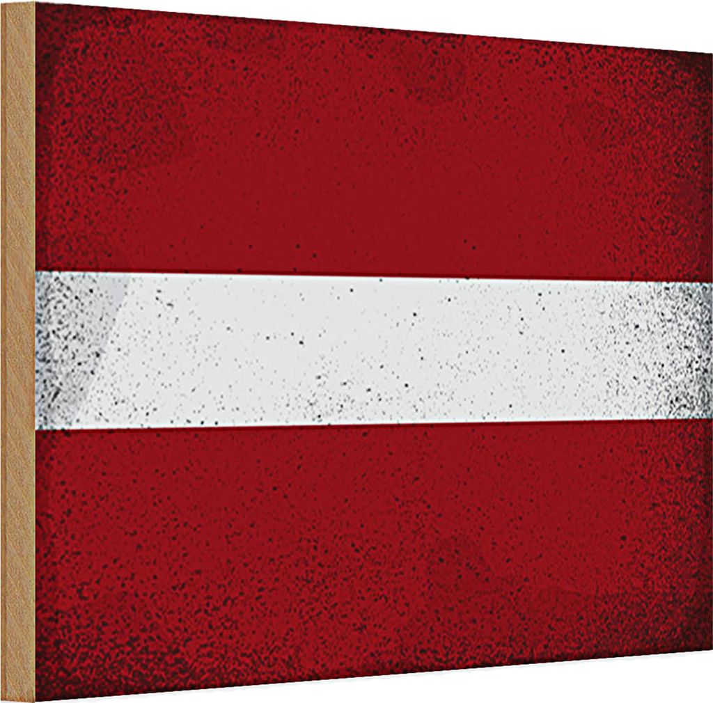 Holzschild Flagge Lettland 30x20cm Flag of Latvia Vintage