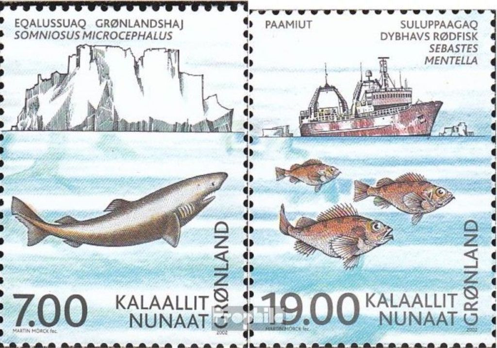 Briefmarken Dänemark - Grönland 2002 Mi 387-388 (kompl.Ausg.) postfrisch Meeresforschung