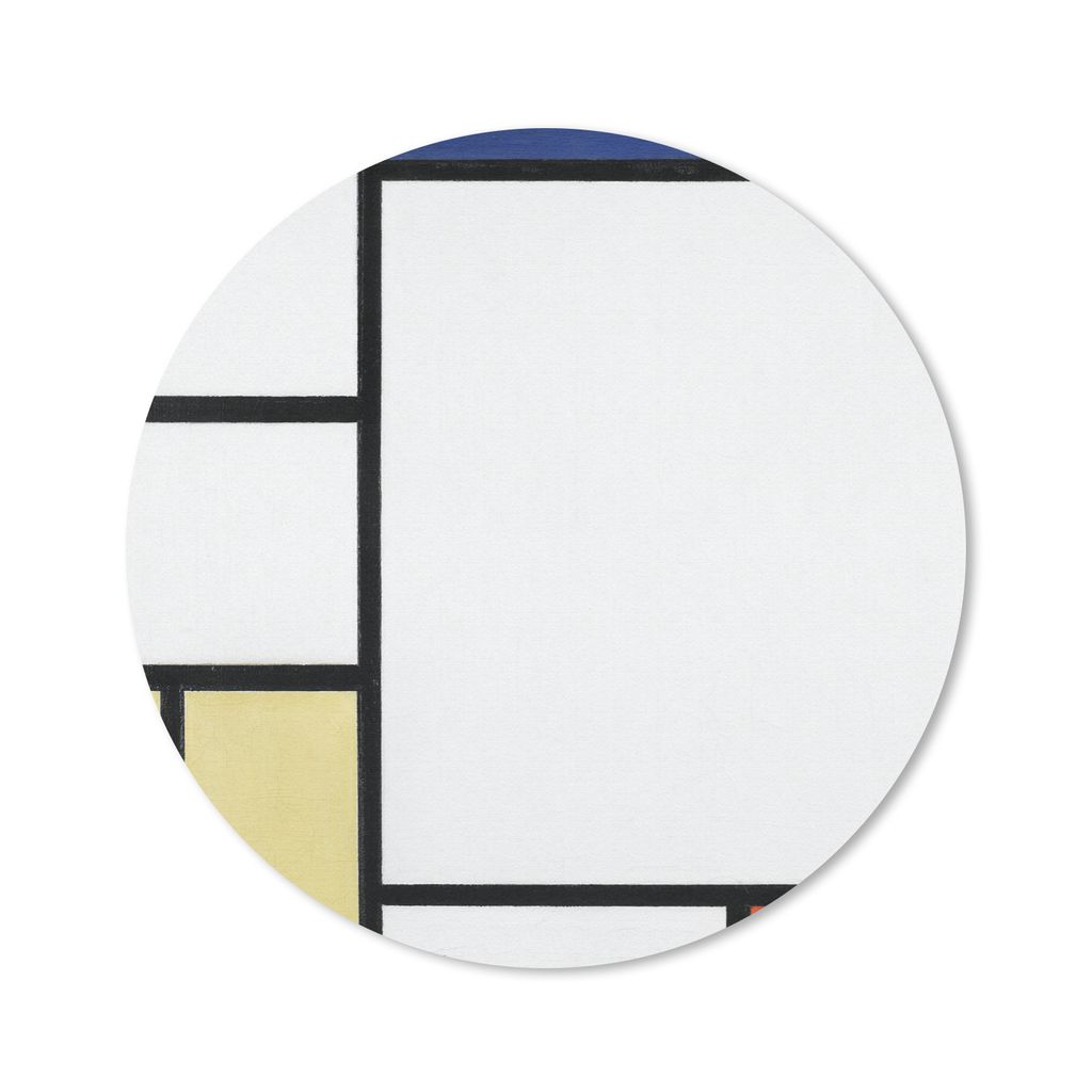 MuchoWow Mauspad Mousepad Komposition mit Blau, Gelb, Schwarz und Rot - Piet Mondrian 50x50 cm - Mousepads - Maus Mat - Pad - Mausunterlage - Vinyl