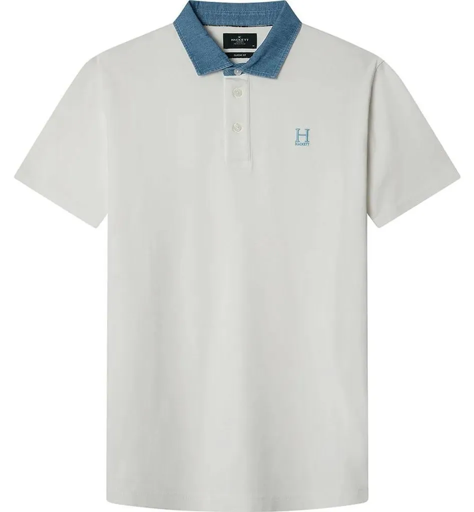 Polo Hackett Heritage Blanc pour Homme Idéal pour un Look Casual Chic M