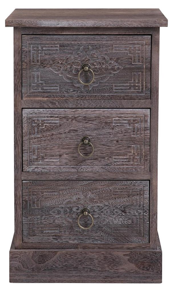 Nachttisch ENZO Nachtschrank Nachtkonsole mit 3 Schubladen Produktbild 